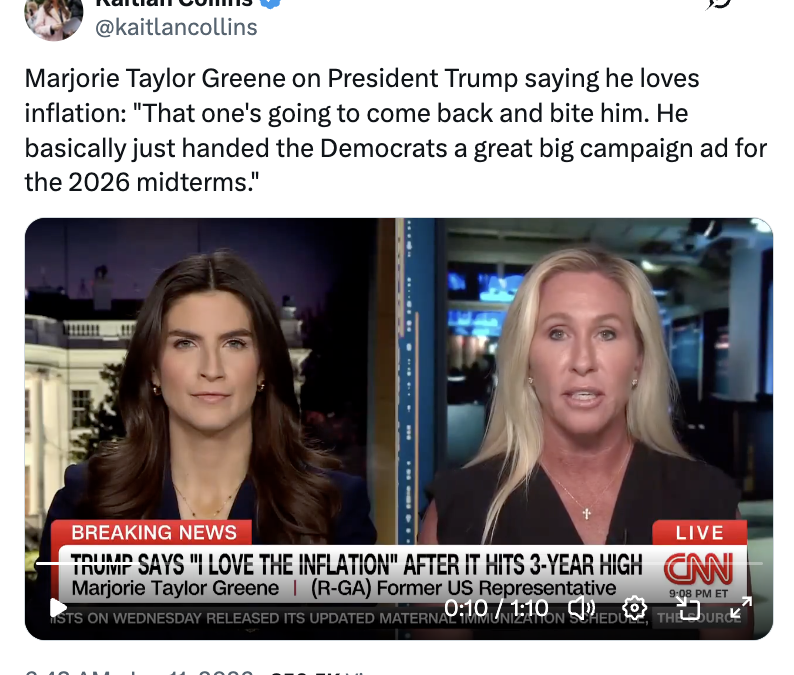 Marjorie Taylor Greene Slams Trump’s Inflation Remark As A ‘Punch In The Gut’ To Struggling Americans, Warns It’s ‘Going To Come Back And Bite Him’